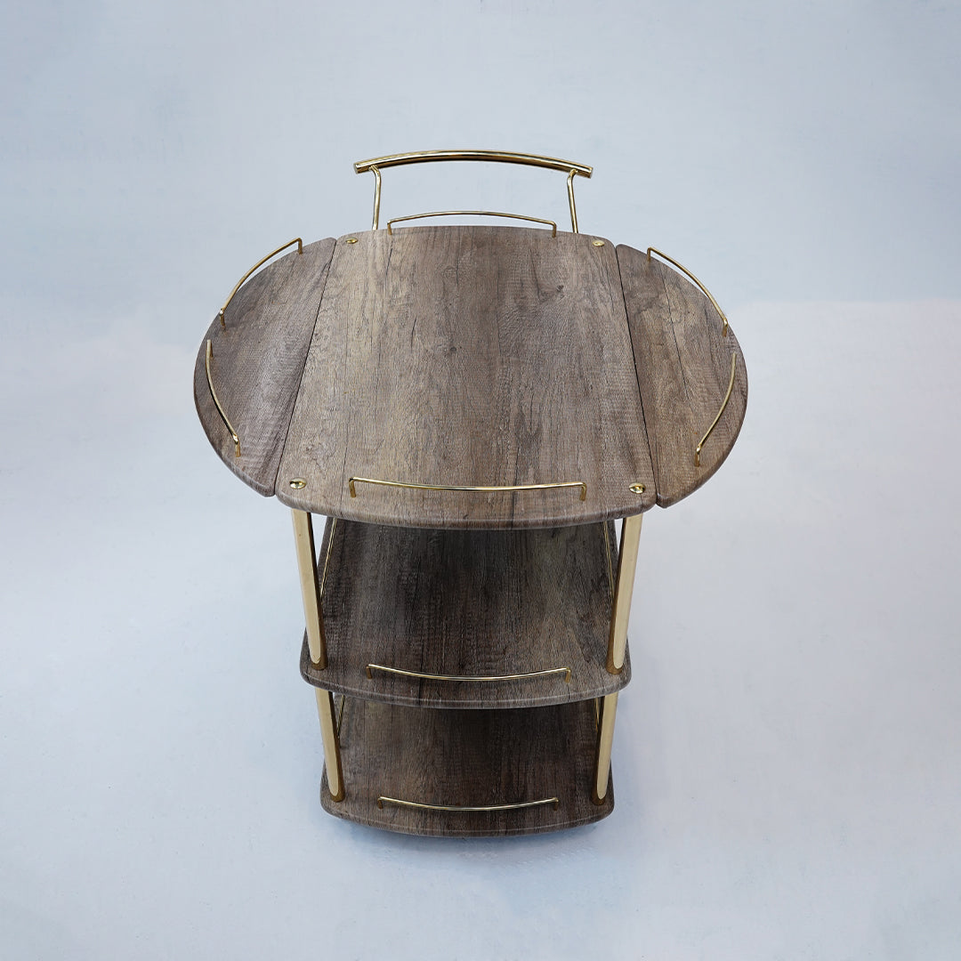 Folding Tea Trolley (Khakhi Grey)