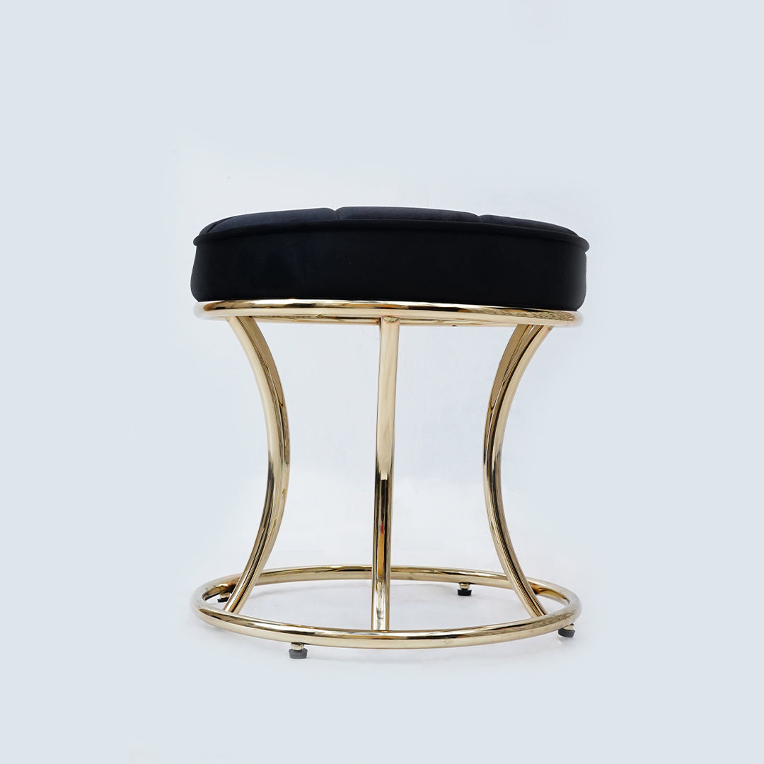 New Round Electroplated Stool (Black)