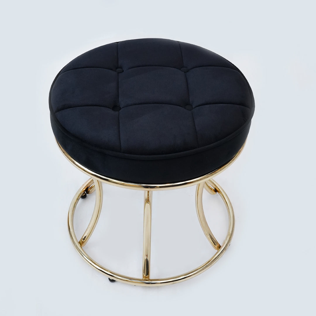 New Round Electroplated Stool (Black)