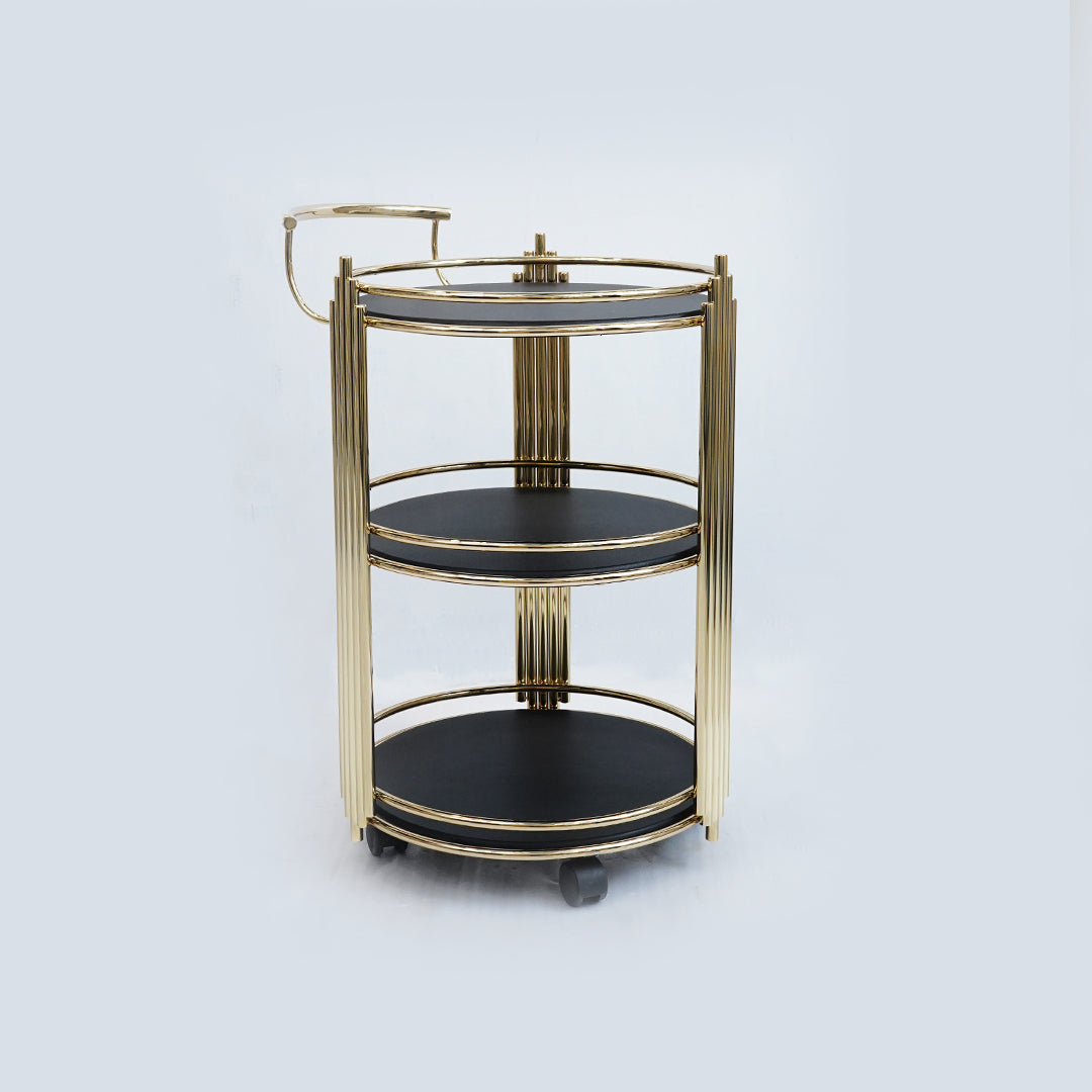 Tea Trolley Round Deluxe (Black)
