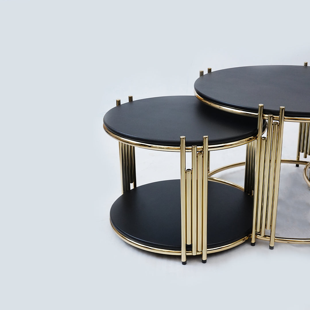 2 in 1 Round Center Tables (Black)