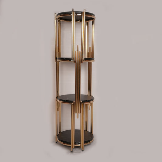 Flower Stand Round (Black Whito)