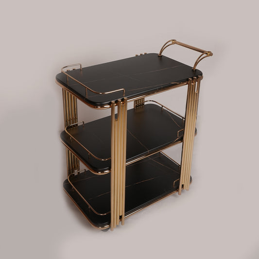 Tea Trolley Square (Black Gold)