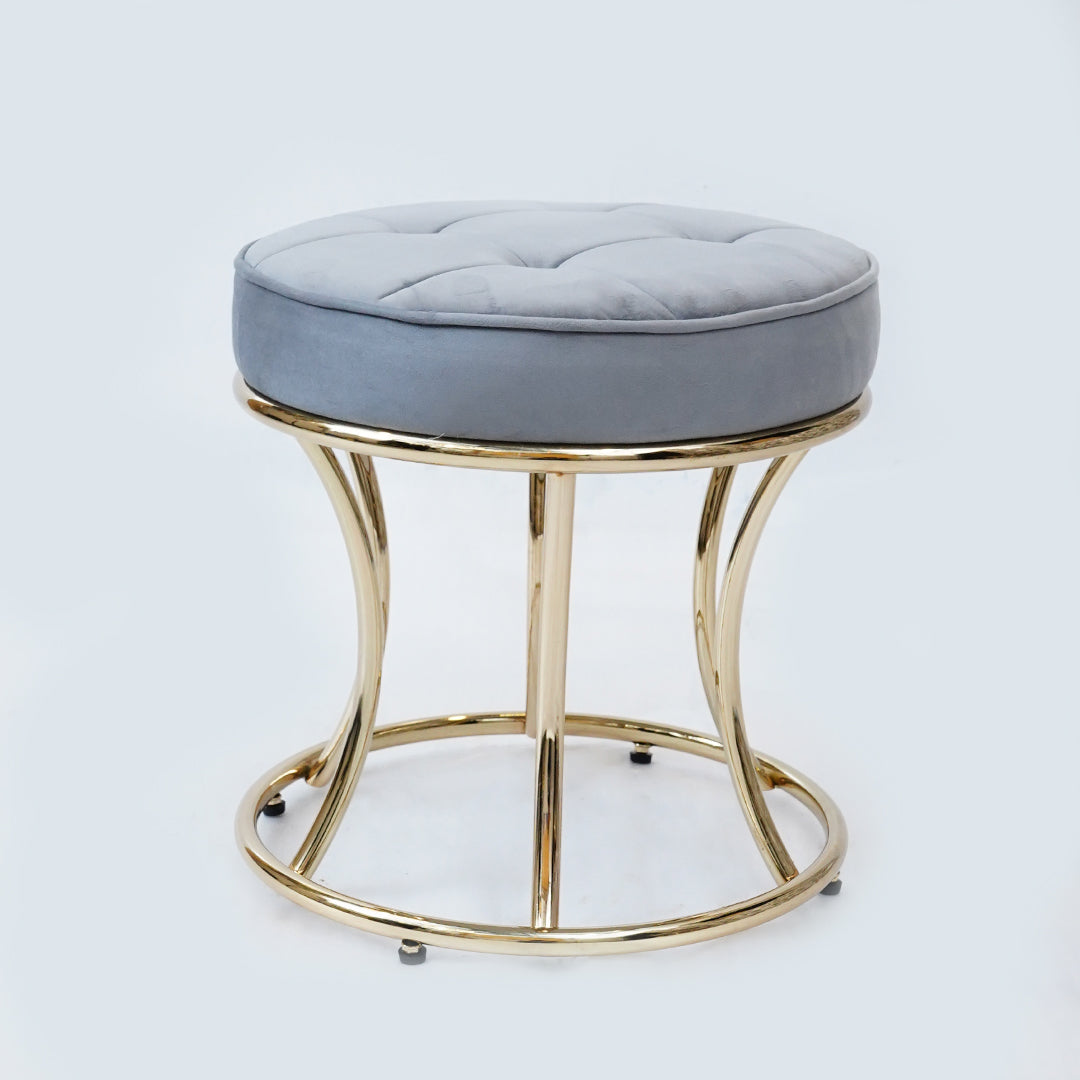 New Round Electroplated Stool (Grey)