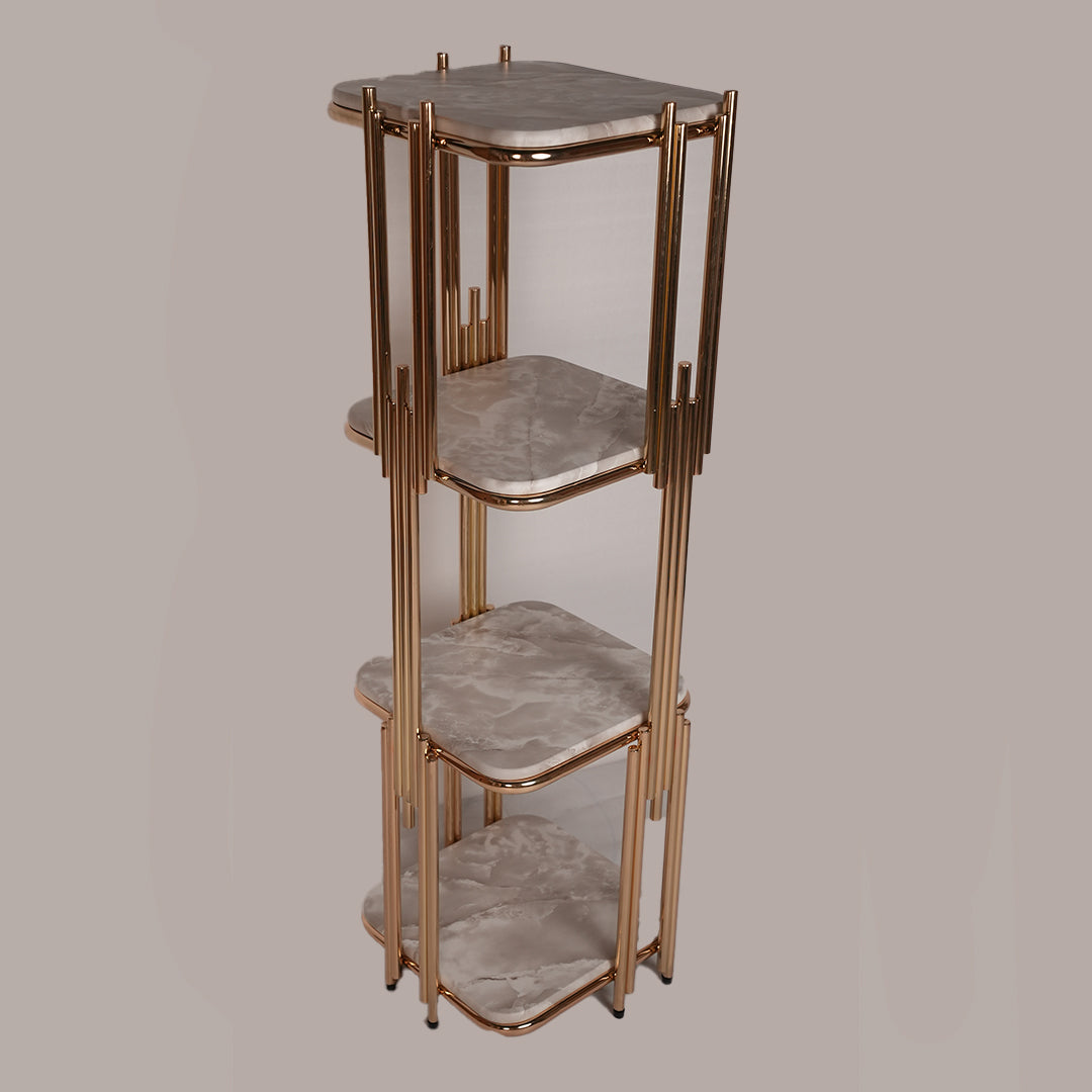 Flower Stand Square Deluxe (Marble Gold)