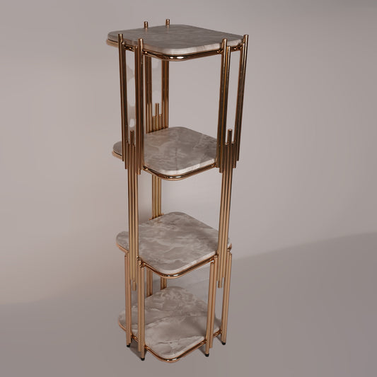 Flower Stand Square Deluxe (Marble Gold)