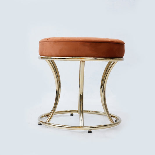 New Round Electroplated Stool (Orange)