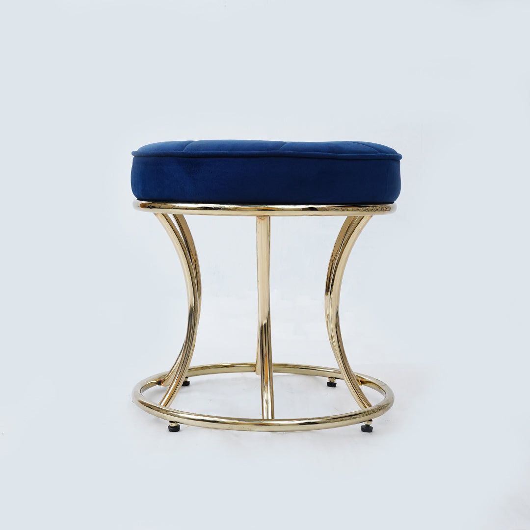 New Round Electroplated Stool (Royal Blue)