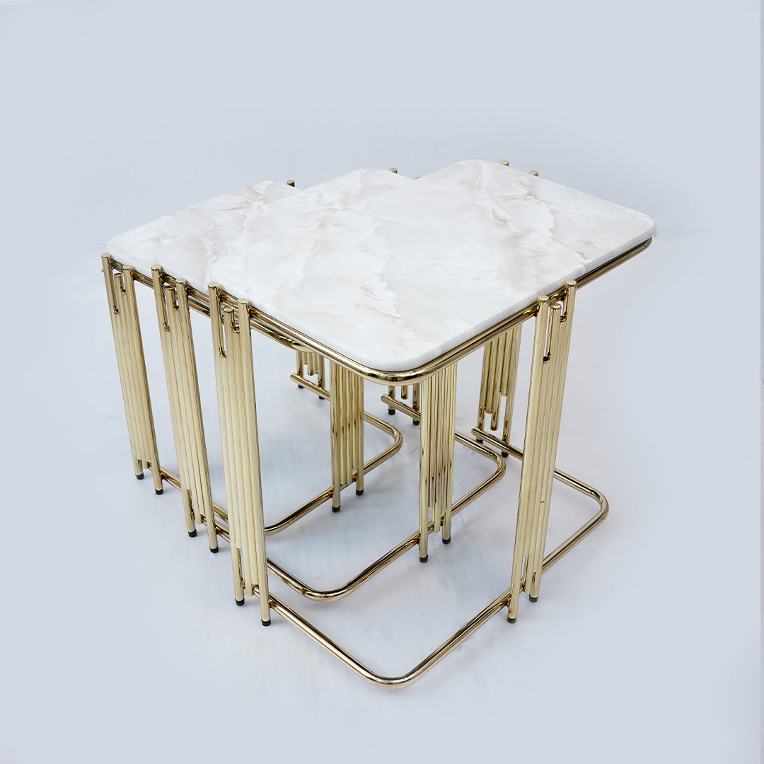 3 Pcs Square Nesting Set (Textured White)