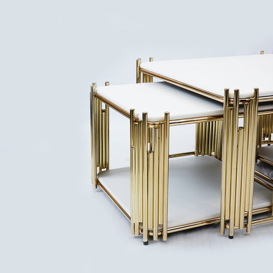 2 in 1 Center Table set (White)