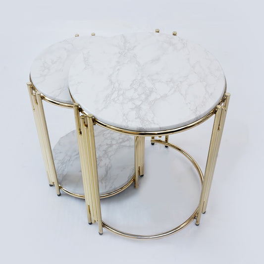2 Pcs Round  Nesting Set (White)