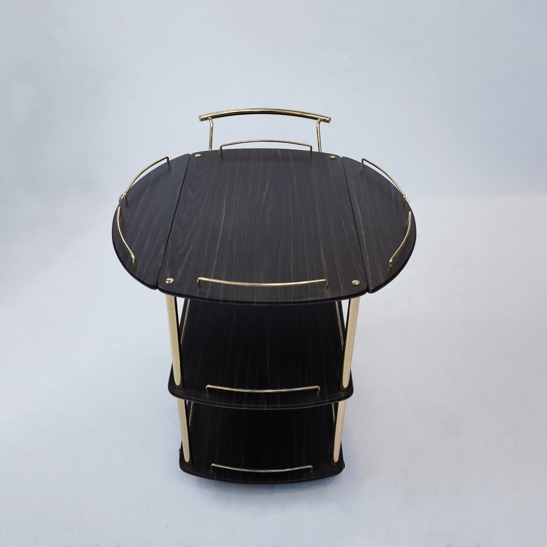 Folding Tea Trolley (Dark Brown)