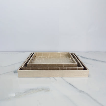 3 Pcs Tray Set ( Beige )