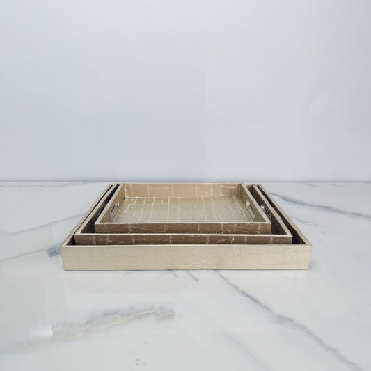 3 Pcs Tray Set ( Beige )
