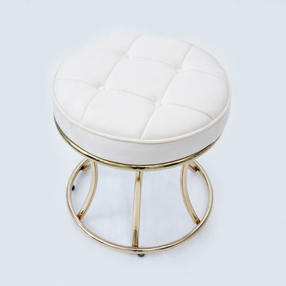 New Round Electroplated Stool (Beige Gold)