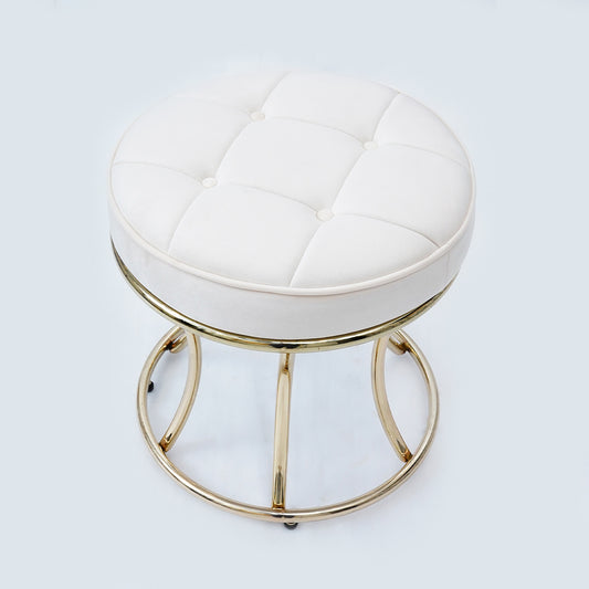 New Round Electroplated Stool (Beige Gold)