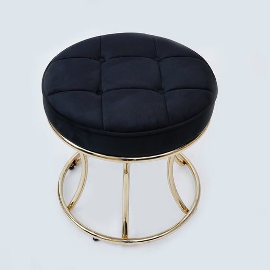 New Round Electroplated Stool (Black)