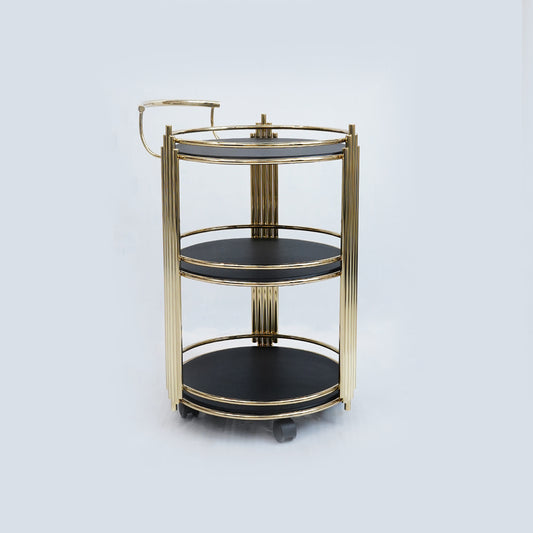 Tea Trolley Round Deluxe (Black)