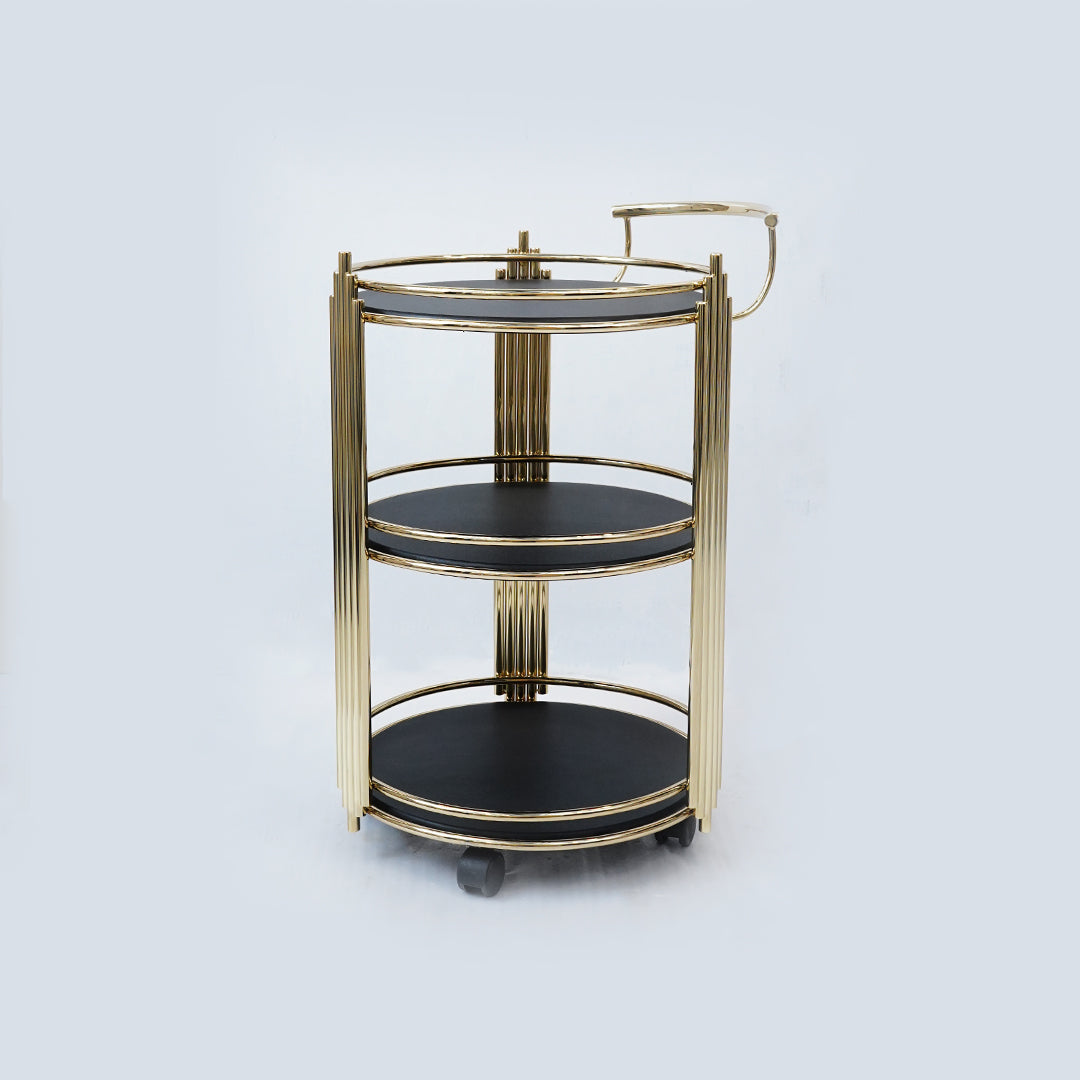 Tea Trolley Round Deluxe (Black)