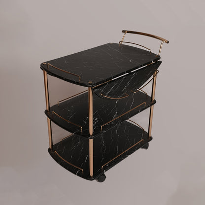 Folding Tea Trolley (Black Whito)