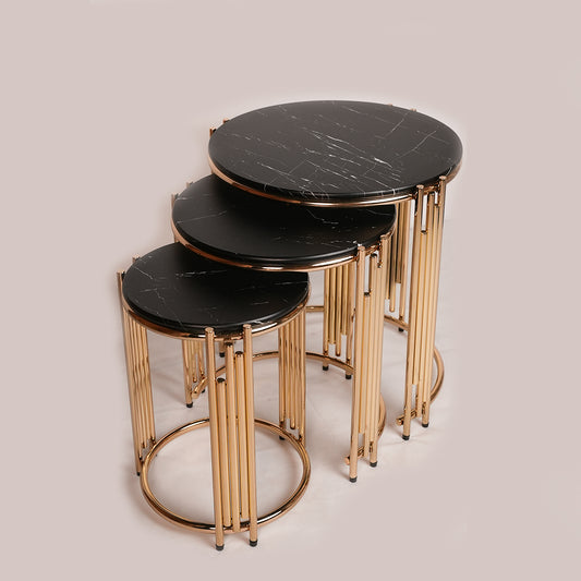 3pc Round Deluxe Nesting Set (Black Whito)