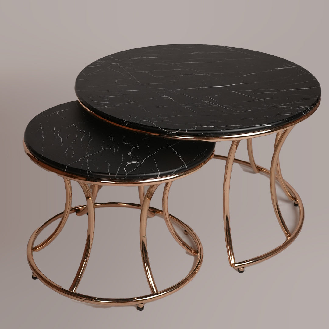 1+1 Round Center Table (Black Whito)