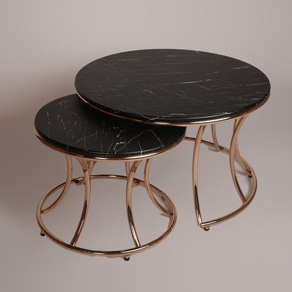 1+1 Round Center Table (Black Whito)