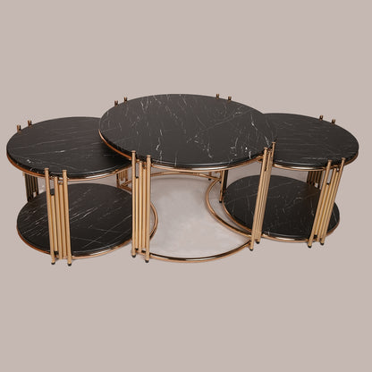 2 in 1 Round Center Table (Black Whito)