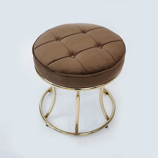 New Round Electroplated Stool (Brown)