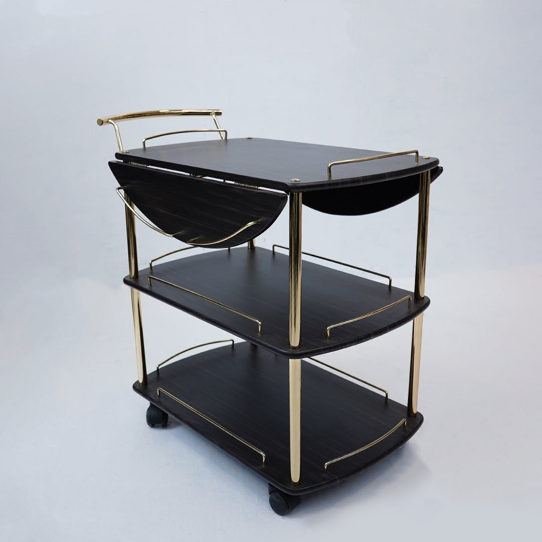Folding Tea Trolley (Dark Brown)