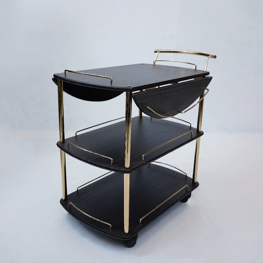 Folding Tea Trolley (Dark Brown)