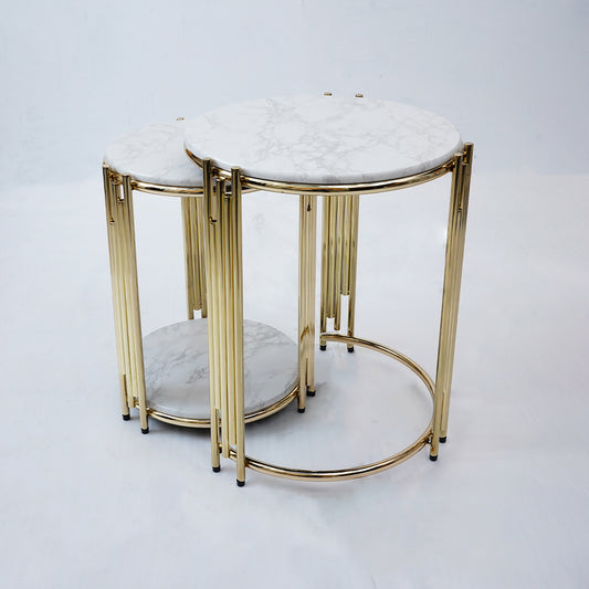2 Pcs Round  Nesting Set (White)