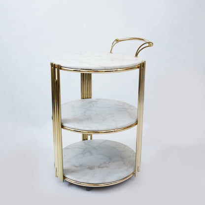 Round Tea Trolley Deluxe (Karara White)