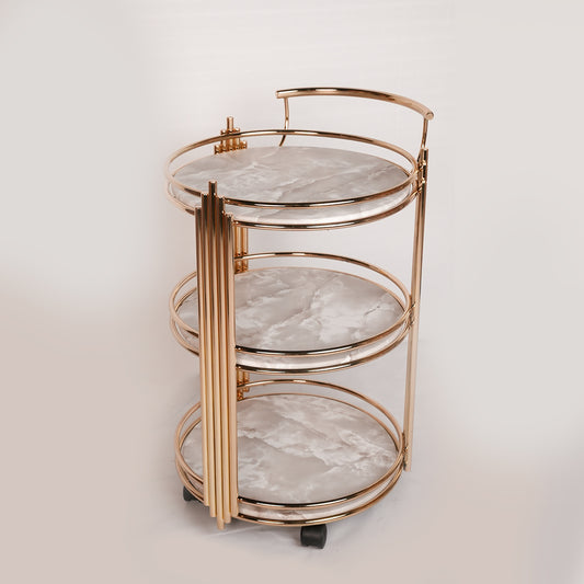 Tea Trolley Round (Marble White)