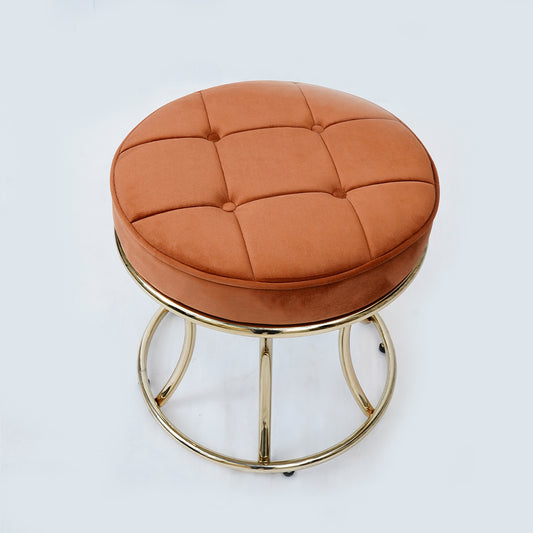 New Round Electroplated Stool (Orange)