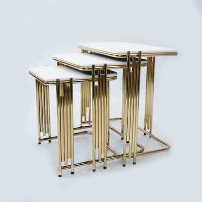 3 Pcs Square Nesting Table (White)