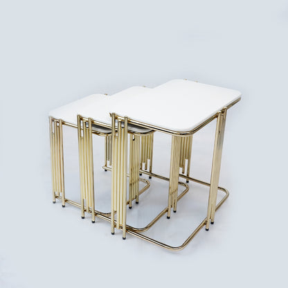 3 Pcs Square Nesting Table (White)