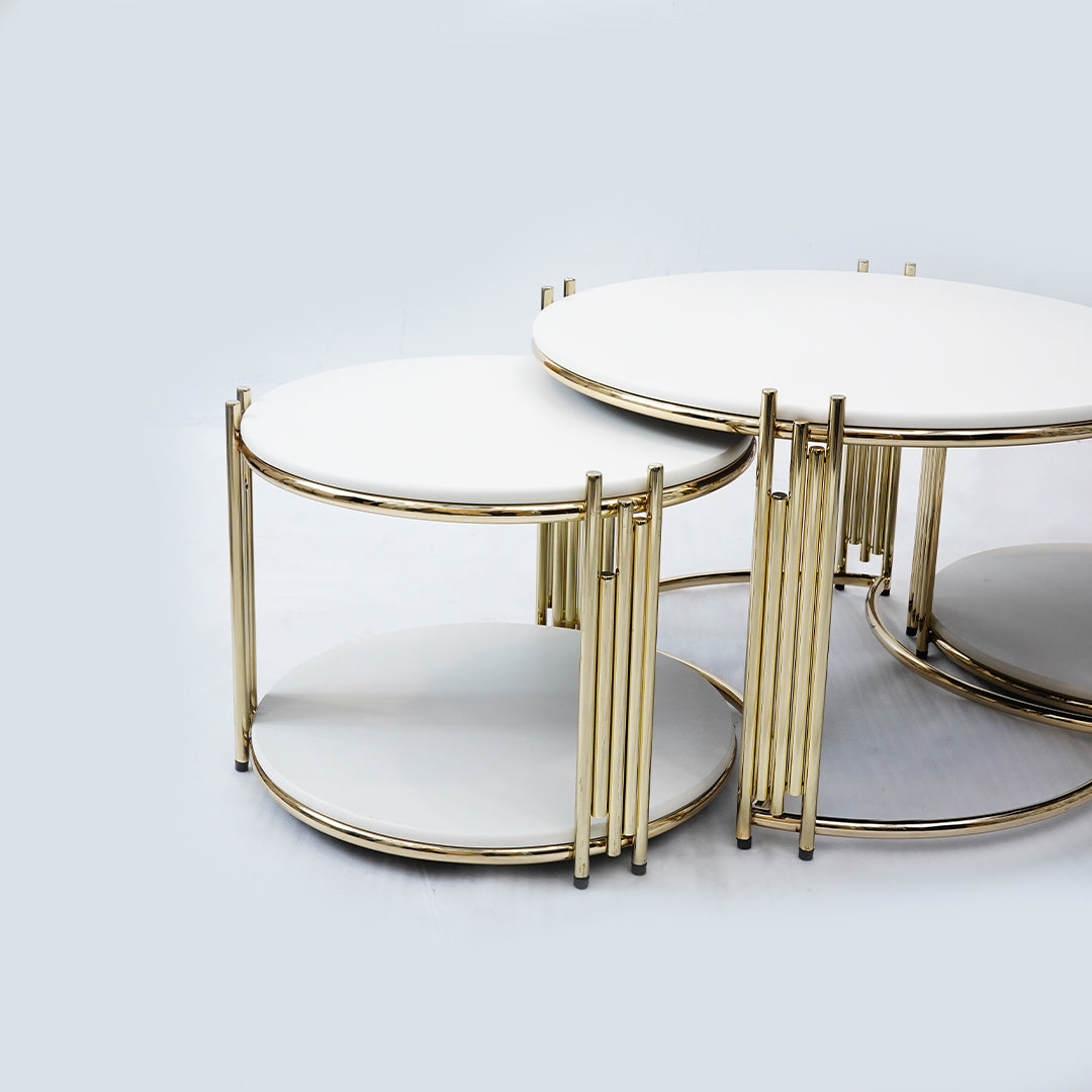 2 in 1 Round Center Tables (White)
