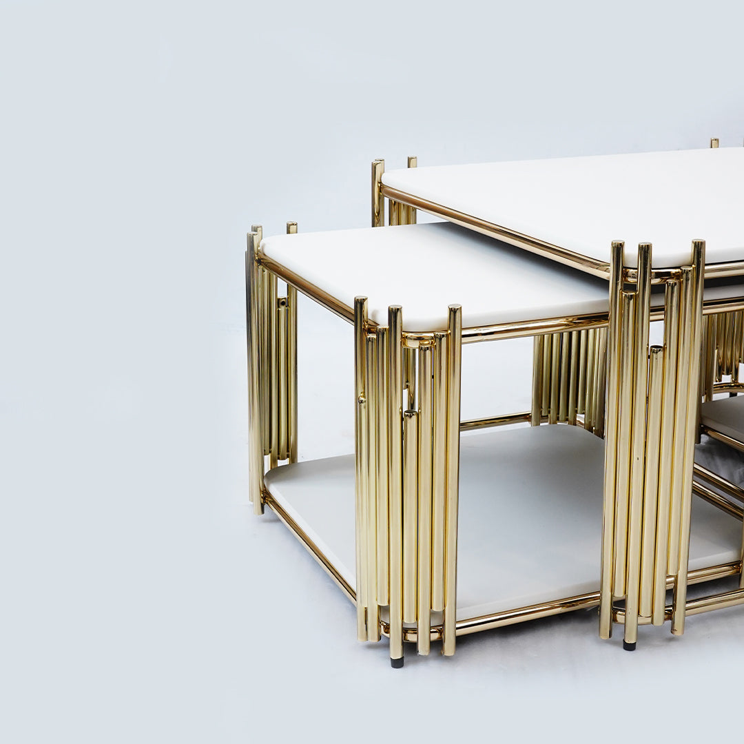 2 in 1 Center Table set (White)