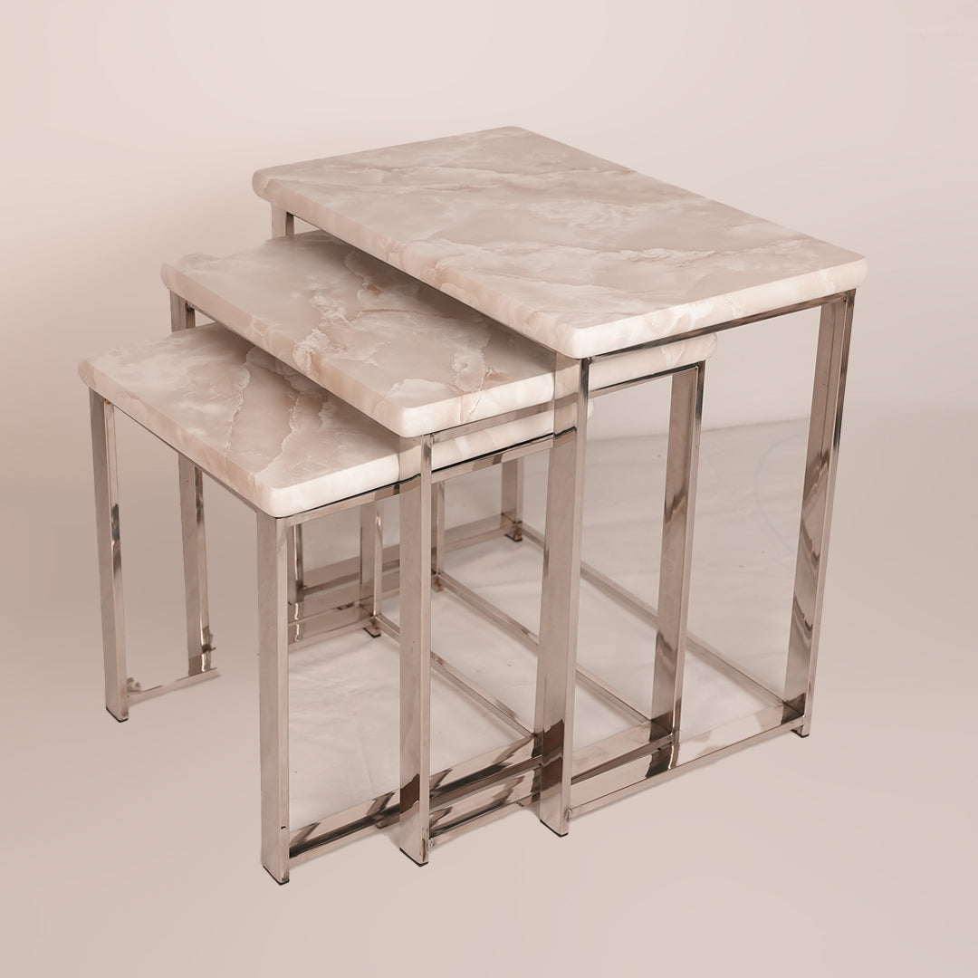 3pc Stainless Steel Nesting Set (White Gold)