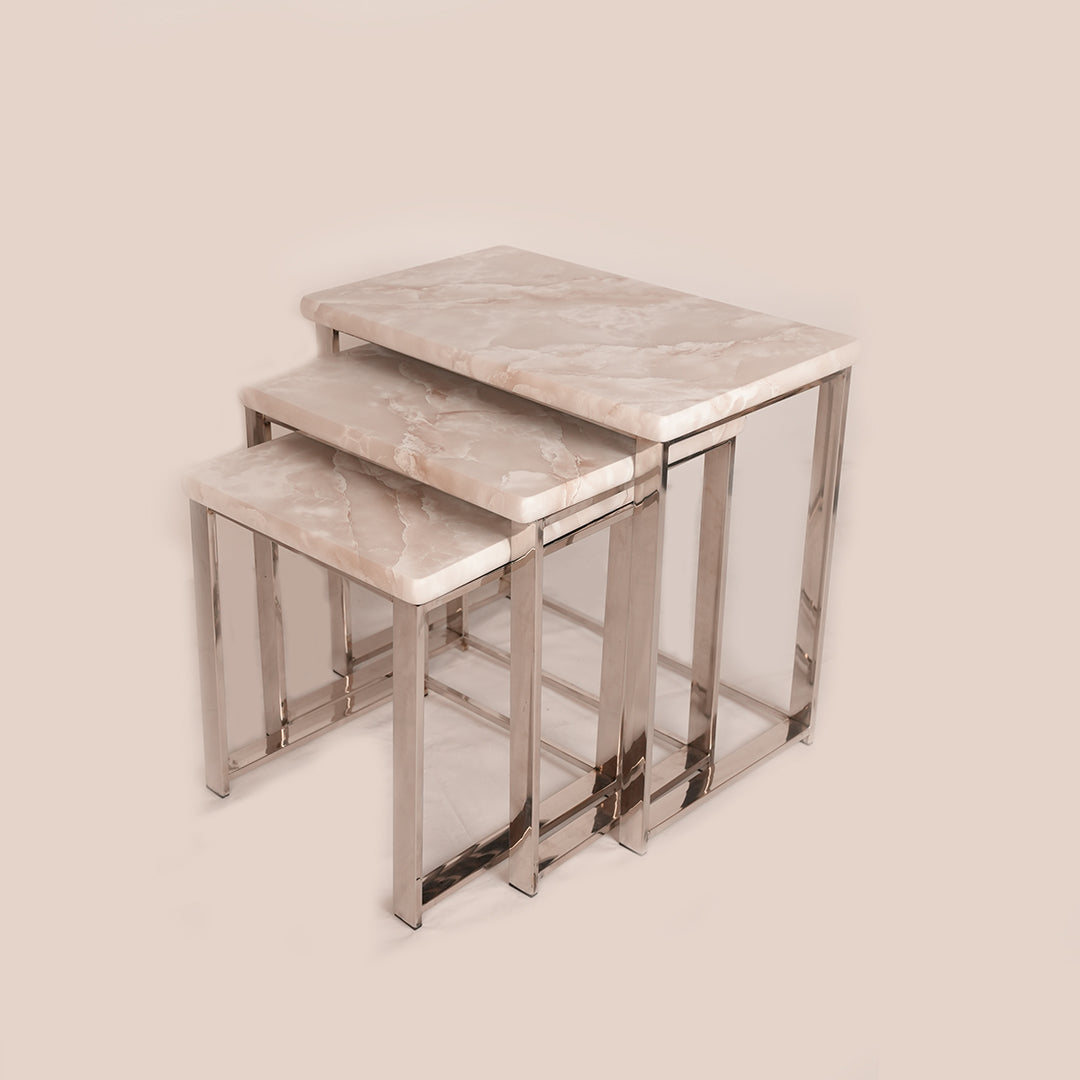 3pc Stainless Steel Nesting Set (White Gold)