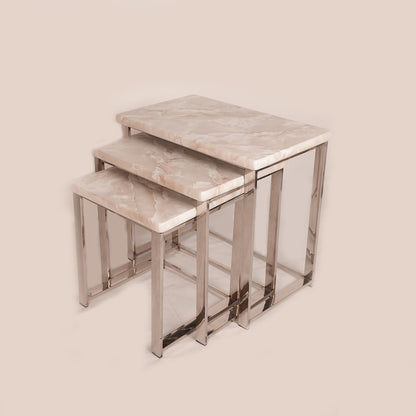 3pc Stainless Steel Nesting Set (White Gold)