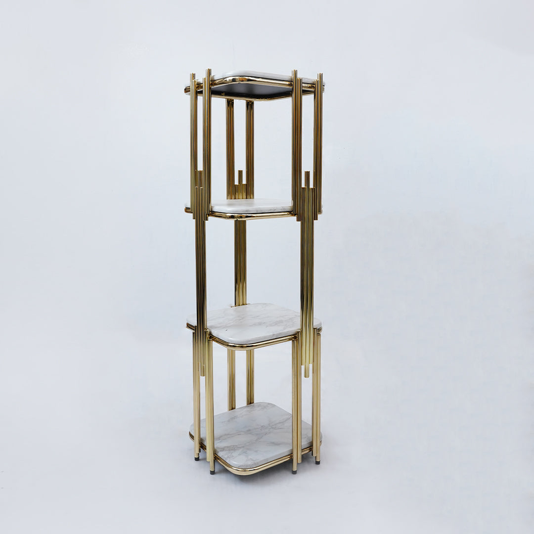 Flower Stand Square (White Marble)