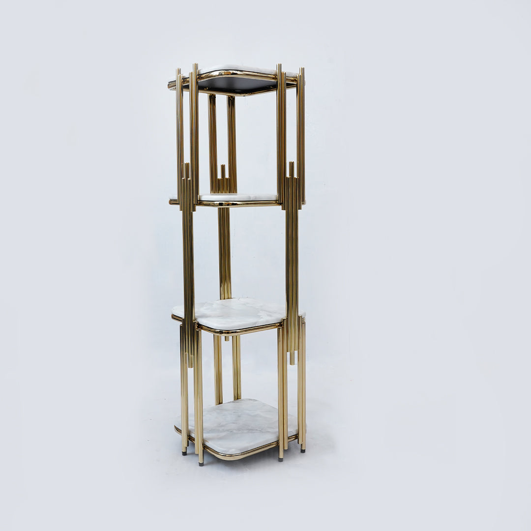 Flower Stand Square (White Marble)