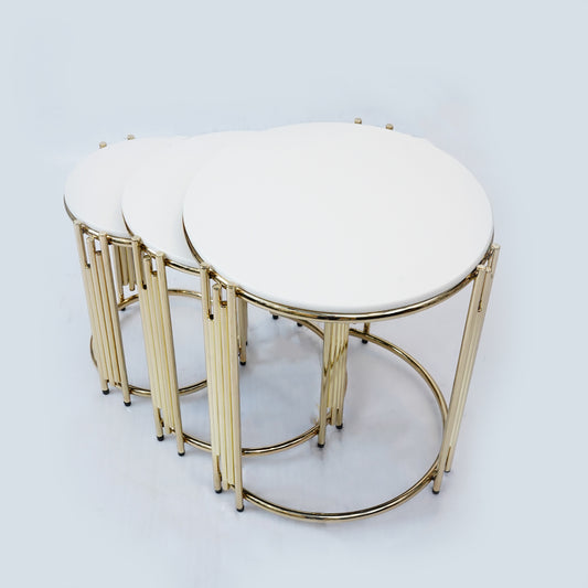 3 Pcs Round  Nesting Set (White)